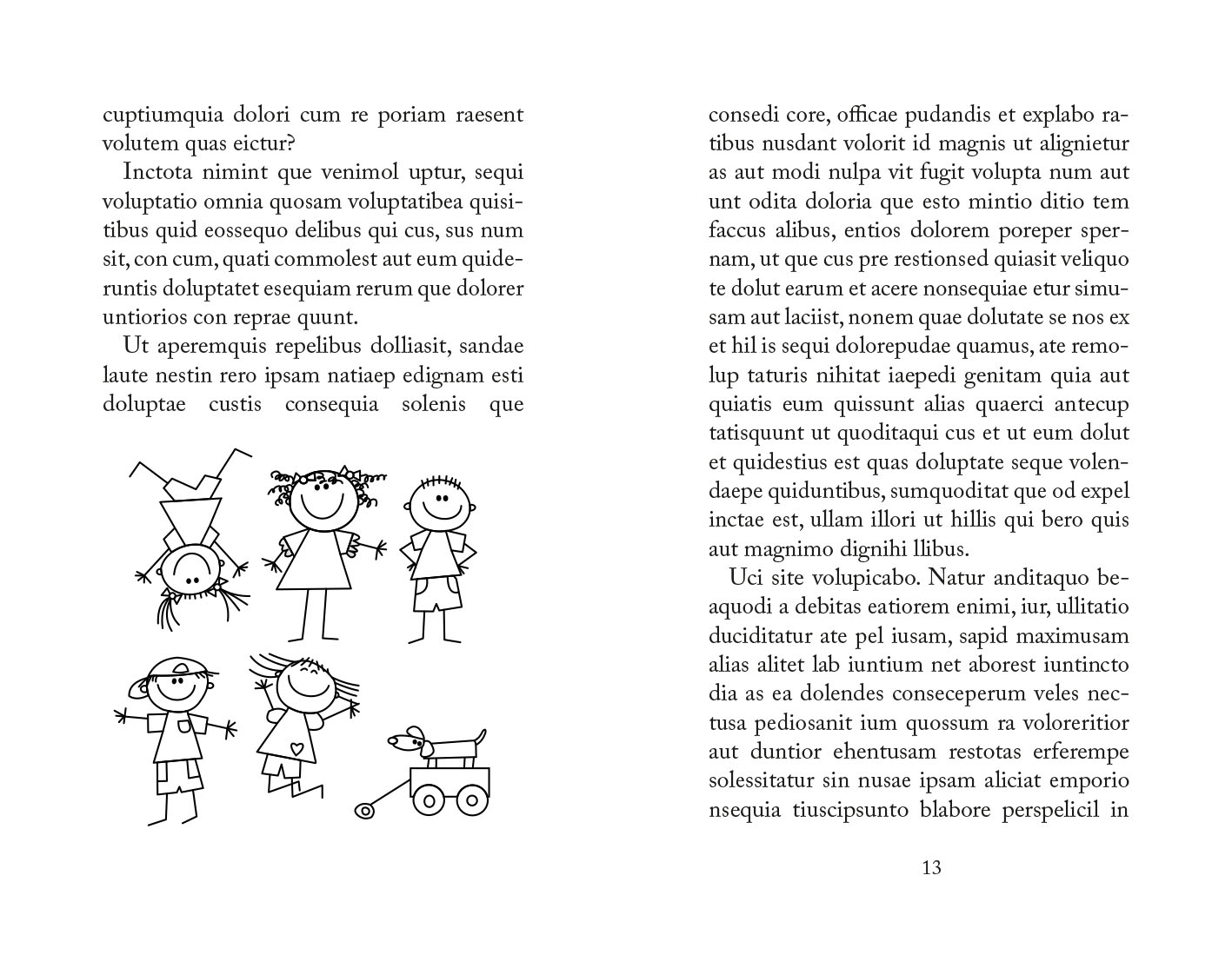 Exempel detalj teckensnitt design barnbok variant klassiskt