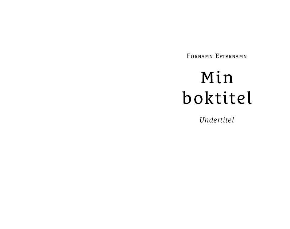 Exempel titel sida design poesi klassisk variant rustik