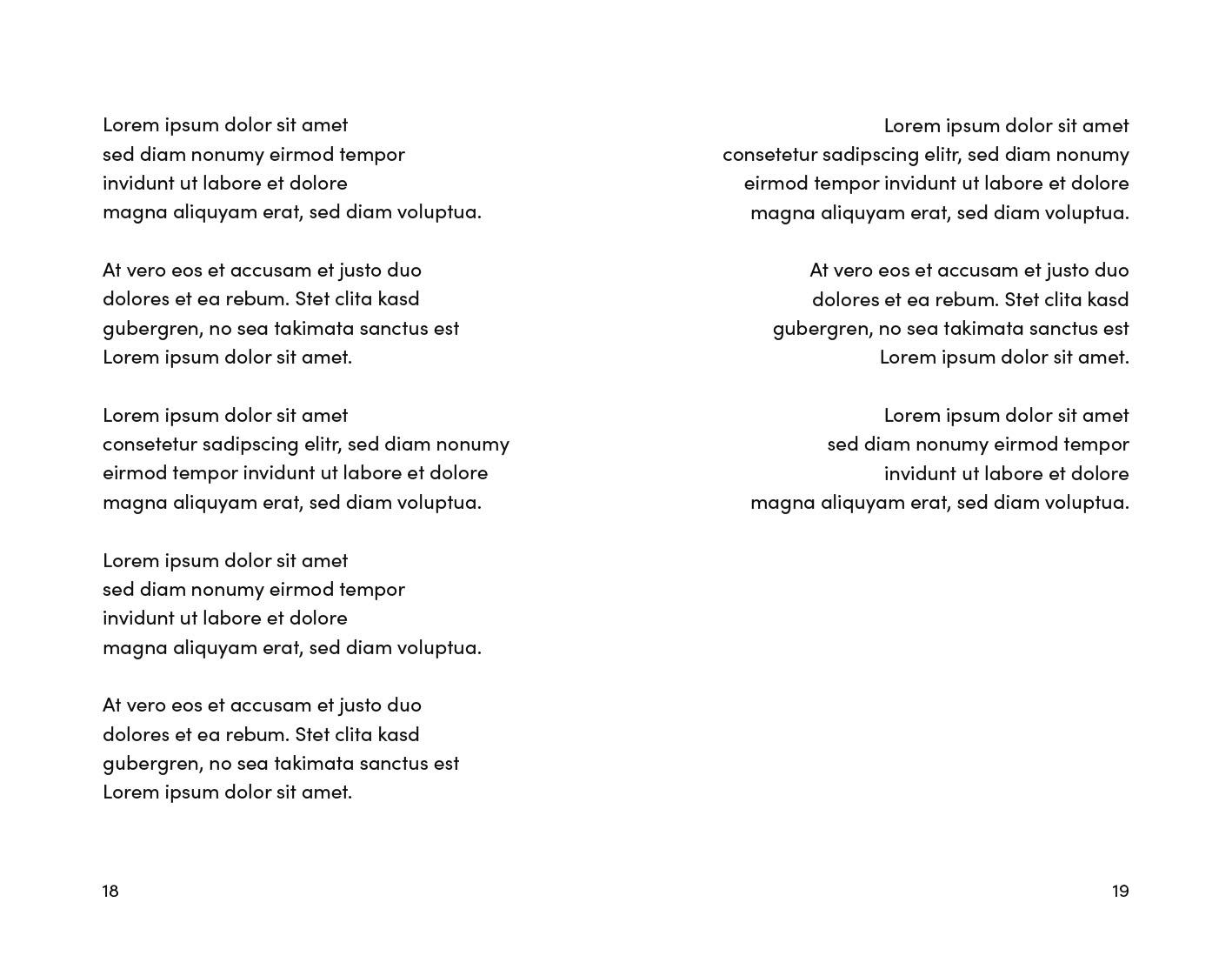 Exempel dubbel sida design poesi modern variant balanserad