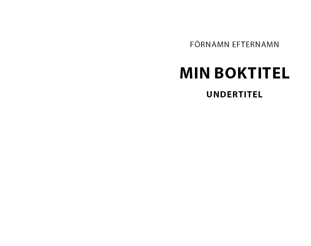 Exempel titel sida design skönlitteratur universal variant modern